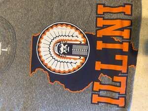 youth VINTAGE Fighting ILLINI short SLEEVE rare CHIEF Illiniwek SHIRT